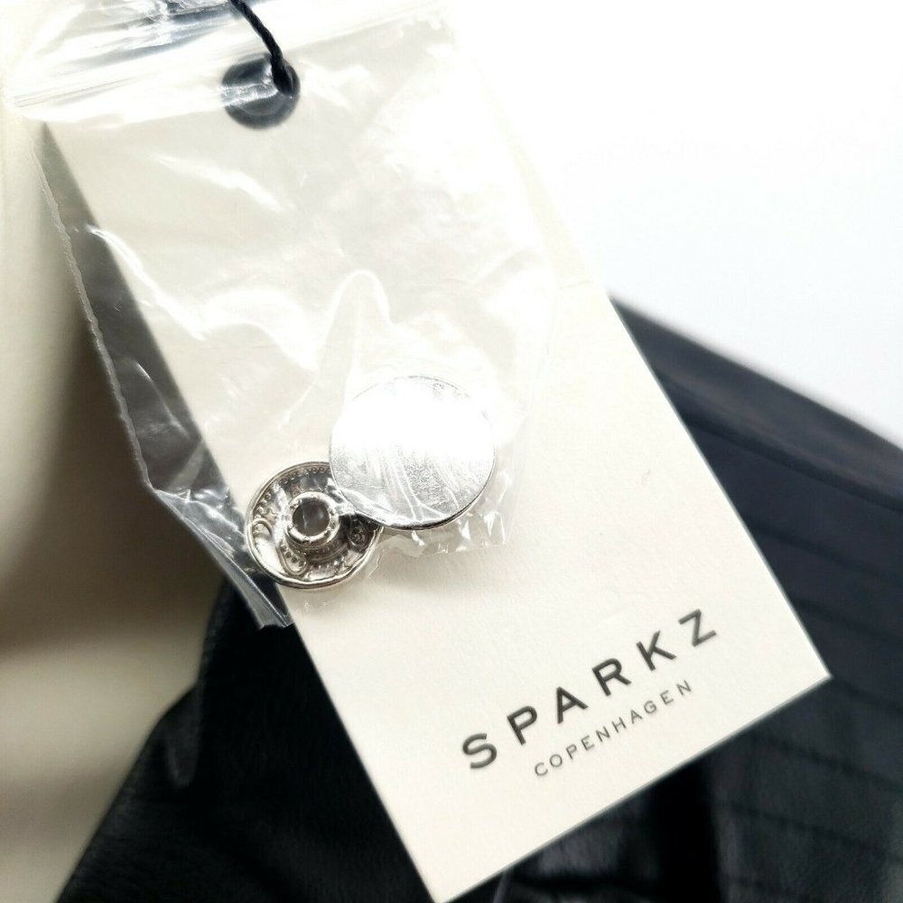 SPARKZ COPENHAGEN Faux Leather Moto Biker Jacket SMALL - Picture 7 of 9